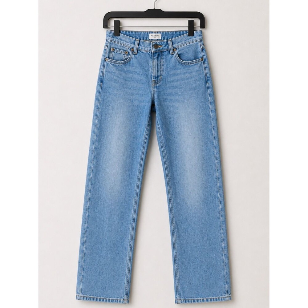 PacSun Jordyn Low Rise Straight Jeans Size 30 Light Wash Y2K Stretch Denim Blue